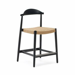 Černá dřevěná zahradní barová židle Nina – Kave Home