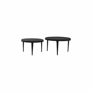 Černé kulaté konferenční stolky v sadě 2 ks ø 75 cm Tobias – Light & Living