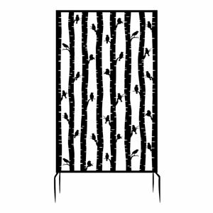 Černá kovová balkonová zástěna 100x186 cm Birds – Esschert Design