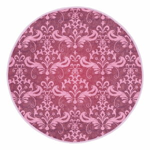 Růžový pratelný kulatý koberec vhodný pro robotické vysavače ø 80 cm Comfort – Mila Home