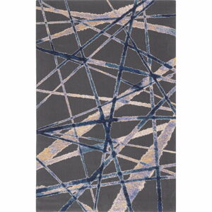 Tmavě modrý vlněný koberec 133x180 cm Sticks – Agnella