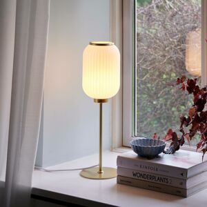 Nordlux Stolní lampa Milford, kov a sklo, mosaz/opál