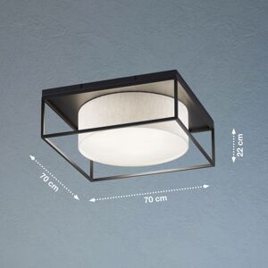 FISCHER & HONSEL Stropní světlo Carre 70x70cm látkové stínidlo bílá