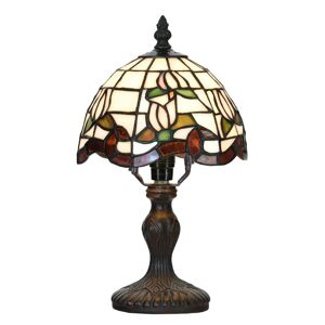 Clayre&Eef Stolní lampa 5LL-6180, design Tiffany bílá/zelená