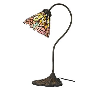 Clayre&Eef Stolní lampa 5LL-6162 design Tiffany růžová/béžová