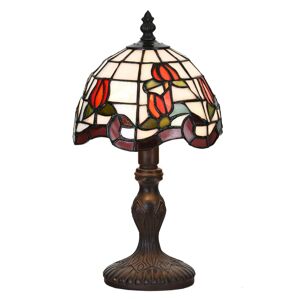 Clayre&Eef Stolní lampa 5LL-6156, styl Tiffany červená/zelená