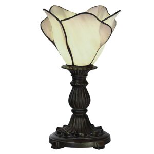 Clayre&Eef Stolní lampa 5LL-6099N, krémová, ve stylu Tiffany