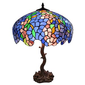 Clayre&Eef Stolní lampa 5LL-6070 modrá/zelená, styl Tiffany