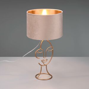 Reality Leuchten Stolní lampa Mary s designem obličeje béžová/zlatá
