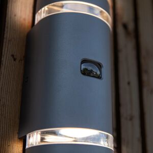 Eco-Light Venkovní nástěnné Focus, kulaté 2x antracit senzor