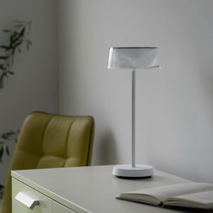 Leuchten Direkt LED stolní lampa Dora, aku, stmívatelná IP44, bílá