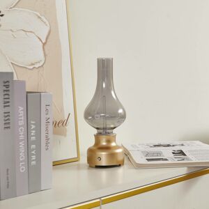 Lindby Lindby Maxentius LED stolní lampa, zlatá/smoke aku