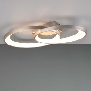 Reality Leuchten LED stropní světlo Malaga se 2 kruhy, matný nikl