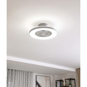Lindby Stropní ventilátor Lindby Smart LED Paavo, šedý, tichý, Tuya
