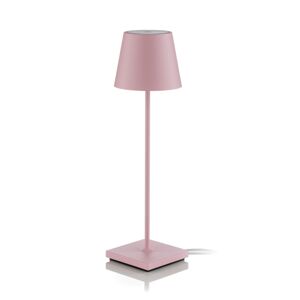 Ailati Stolní lampa LED Poldina, baterie, přenosná růžová