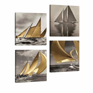 Dekorativní vícedílný obraz Boats, 33 x 33 cm