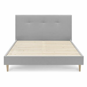 Světle šedá čalouněná dvoulůžková postel s roštem 180x200 cm Tory - Bobochic Paris