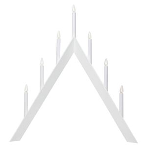 STAR TRADING Svíčkový lustr Arrow, špičatý 7 zdrojů, bílý