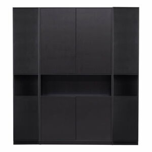 Černá modulární knihovna z borovicového dřeva 190x210 cm Finca – WOOOD