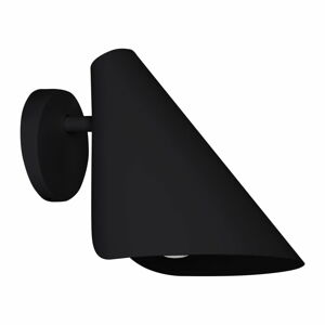 Černé nástěnné svítidlo SULION Lisboa, výška 16 cm