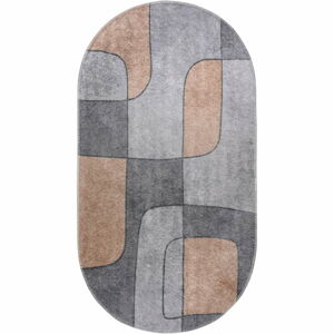 Šedý pratelný koberec 80x120 cm Oval – Vitaus