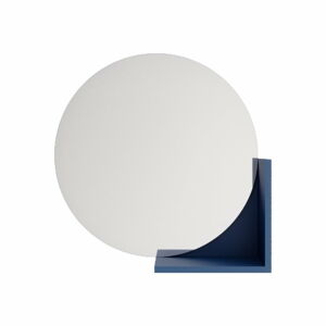 Nástěnné zrcadlo s tmavě modrou policí Skandica Lucija, ø 60 cm