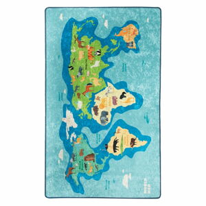 Modrý dětský protiskluzový koberec Conceptum Hypnose Map, 140 x 190 cm