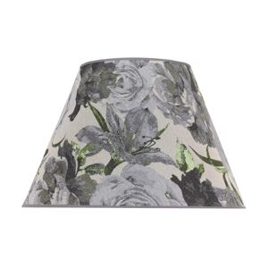Euluna Stínidlo na lampu Sofia 31 cm, květinový vzor šedá