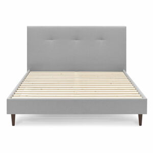 Světle šedá čalouněná dvoulůžková postel s roštem 180x200 cm Tory - Bobochic Paris
