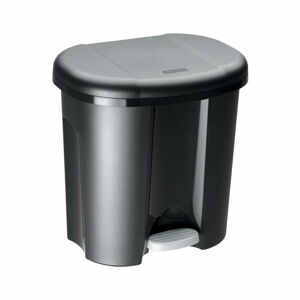 Černý pedálový odpadkový koš z recyklovaného plastu 20 l Duo - Rotho