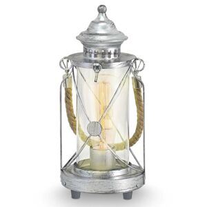 EGLO Světlá stolní lampa Kirian lucerna stříbrná-antika