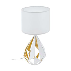 EGLO Stolní lampa Carlton, bílá/medově zlatá