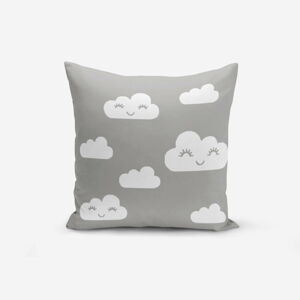Povlak na polštář s příměsí bavlny Minimalist Cushion Covers Grey Background Cloud, 45 x 45 cm