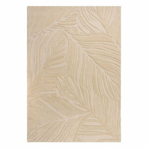 Béžový vlněný koberec Flair Rugs Lino Leaf, 120 x 170 cm
