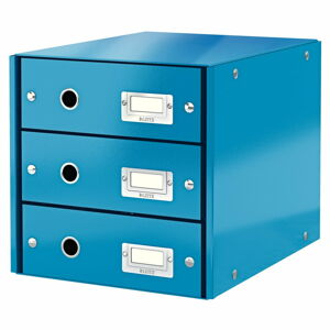 Modrý box se 3 zásuvkami Leitz Office, 36 x 29 x 28 cm