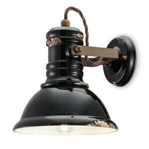 Ferroluce Keramické nástěnné světlo C1693 industriální černé