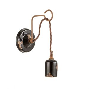 Ferroluce C665 nástěnné svítidlo ve vintage stylu v černé barvě