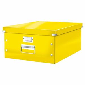 Žlutý kartonový úložný box s víkem Click&Store - Leitz