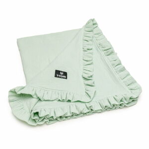 Mušelínová dětská deka v mentolové barvě 80x100 cm – T-TOMI