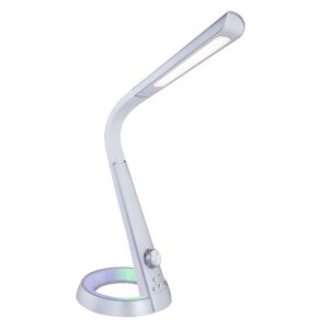 Globo LED stolní lampa Mitti, USB přípojka stříbrná/bílá