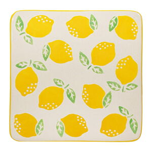 Žluto-bílé keramické podtácky v sadě 4 ks Lemon – Sass & Belle