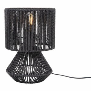 Černá stolní lampa se stínidlem z papírového výpletu (výška 30 cm)  Forma  – Leitmotiv