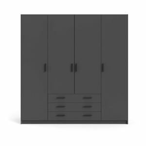 Tmavě šedá šatní skříň 196x200 cm Sprint - Tvilum