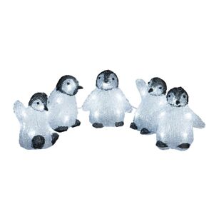 Konstsmide Christmas Sada pěti LED akrylových figurek tučňáků