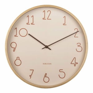 Béžové nástěnné hodiny Karlsson Sencillo, ø 40 cm