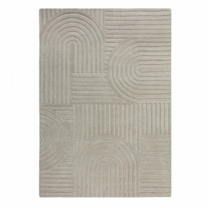 Šedý vlněný koberec Flair Rugs Zen Garden, 120 x 170 cm