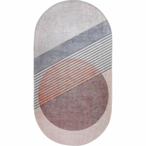 Pratelný koberec ve světle růžovo-šedé barvě 120x180 cm Oval – Vitaus