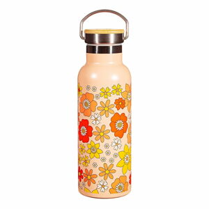 Oranžová nerezová dětská lahev 500 ml 70s Floral - Sass & Belle