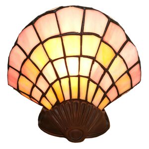 Clayre&Eef Deko-stolní lampa 6000,skleněná mušle styl Tiffany