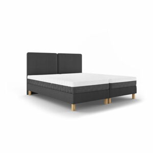 Tmavě šedá dvoulůžková postel Mazzini Beds Lotus, 180 x 200 cm